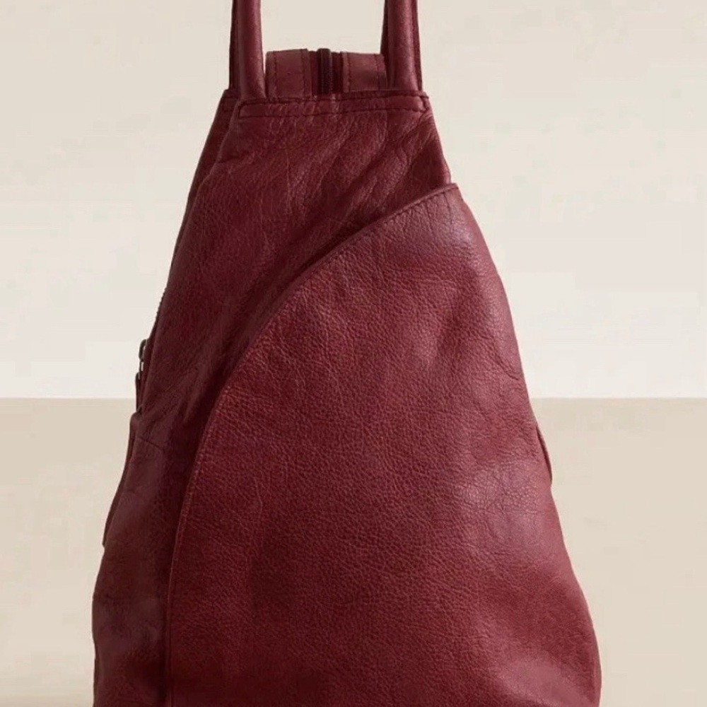 Burgundy Leather Backpack